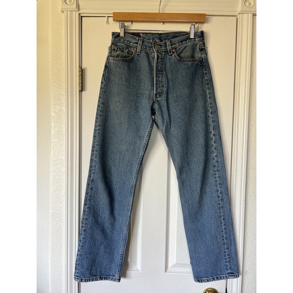Vintage Levi Strauss 501 XX Jeans 1993 29x30 Rigid Blue Button Fly Denim Cotton